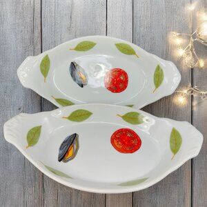 BIA CORDON BLEU M A JILLY AU GRATIN DISHES With Handles Stoneware Pottery Set2